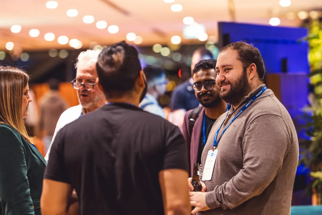 Attendees chatting during networking