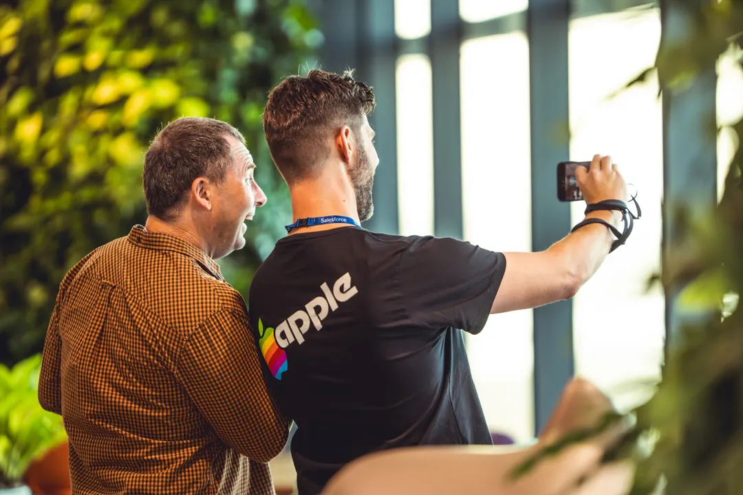 Two attendees taking a selfie